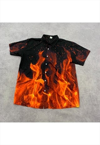 Y2K Flame Shirt Women's XL