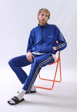 90S VINTAGE MENS TRAINING LOGO TRACK TOP SUIT PANTS JACKET