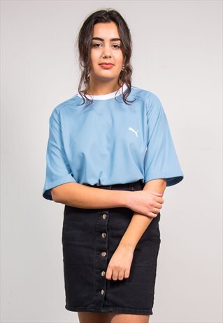 VINTAGE 90'S LIGHT BLUE PUMA SPORTS T-SHIRT