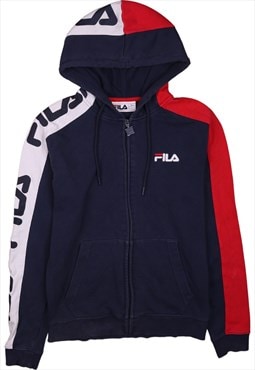 Vintage 90's Fila Hoodie Full Zip Up Navy Blue Small