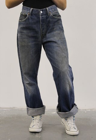 VINTAGE LEVI'S 508 BLUE PAINT MOM JEANS