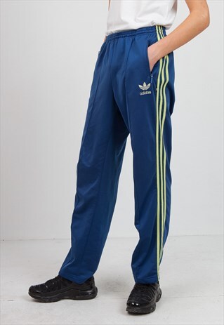 VINTAGE RETRO BLUE ADIDAS TRACK JOGGERS BOTTOMS