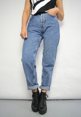 90S LEVI'S 538 DEADSTOCK MEDIUM BLUE WASH HIGH WAIST JEANS
