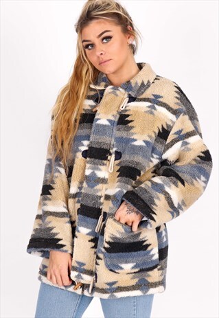 VINTAGE FLEECE PATTERN JACKET NJ1209
