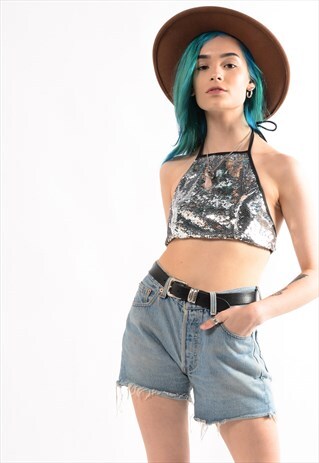 FESTIVAL SEQUIN HALTER-NECK