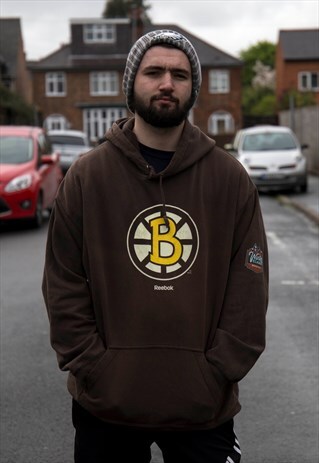 VINTAGE REEBOK BOSTON BRUINS NHL HOCKEY HOODIE