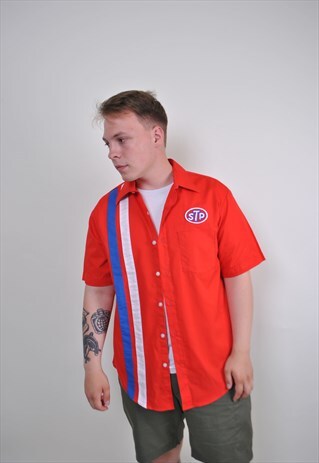 90S WRANGLER RED WORKER SHIRT, SIZE L