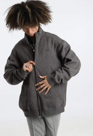 NIKE EMBROIDERED LOGO ZIPPED SWEATSHIRT