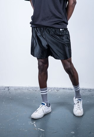 VINTAGE 1990S BLACK AND BLUE SPORTS SHORTS
