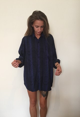 CRAZY PATTERNED VINTAGE RETRO FESTIVAL OVERSIZED SHIRT