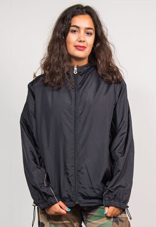 VINTAGE 90'S BLACK RALPH LAUREN HOODED LIGHTWEIGHT JACKET