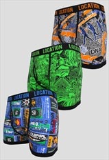 Mens Boxer Shorts 3 Pack Cotton by Location  CM6 Novelty Gif