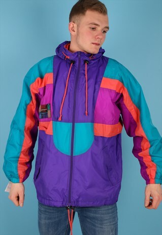 VINTAGE WINDBREAKER JACKET IN MULTI NJ524B