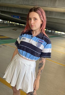 Vintage 90s England FC Football Embroidered Crop Top