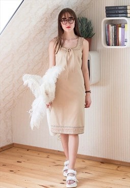 Light brown beige suede like dress