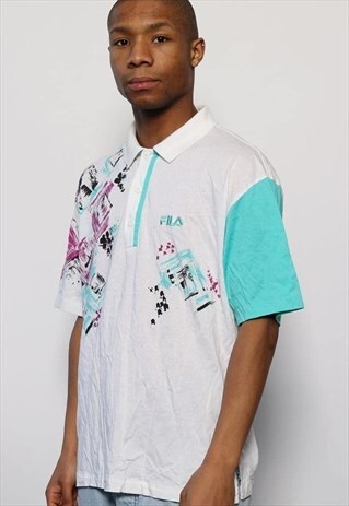VINTAGE SERGIO TACCHINI T-SHIRT POLO LOGO WHITE