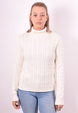 TOMMY HILFIGER WOMENS VINTAGE JUMPER SWEATER SMALL WHITE 90S