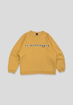 Vintage 90s Quiksilver Spellout Logo Sweatshirt in Yellow