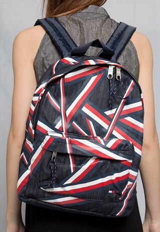 TOMMY DENIM LOGO PATCH BACKPACK