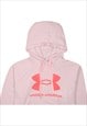 VINTAGE 90'S UNDER ARMOUR HOODIE SPELLOUT PULLOVER PINK