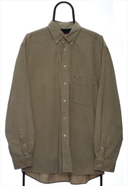 Vintage Glen Beige Corduroy Shirt Mens