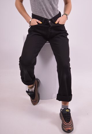 DIESEL WOMENS VINTAGE JEANS W28 L30 BLACK 90S