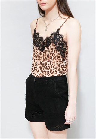 VINTAGE 1970'S BLACK PERFORATED SOFT SUEDE SHORTS