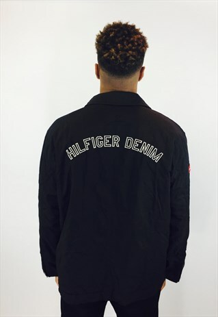 TOMMY HILFIGER 90S BLACK EMBROIDERED JACKET