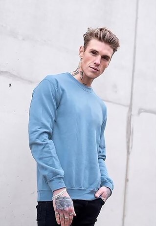ESSENTIAL JUMPER PULLOVER SWEATER - SKY BLUE