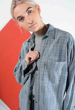 LEVI'S SKATE SHIRT IN GREY CHECK