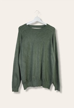 Vintage Adidas Jumper Lines in Green M