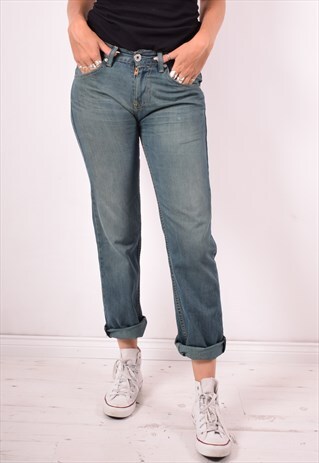LEVI'S WOMENS VINTAGE JEANS W28 L30 GREEN 90S