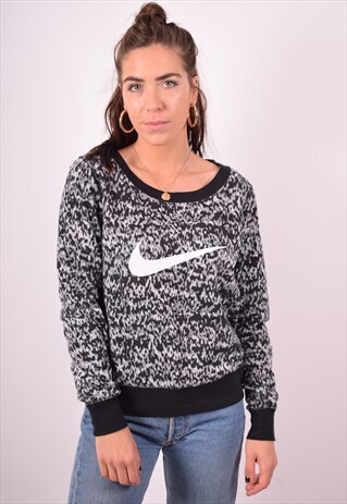 NIKE WOMENS VINTAGE SWEATSHIRT JUMPER MEDIUM GREY 90S