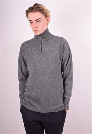 KAPPA MENS VINTAGE JUMPER SWEATER MEDIUM GREY 90S