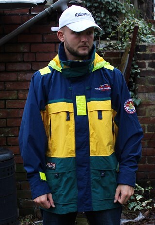 VINTAGE NEON COLOUR BLOCK HILFIGER SAILING GEAR JACKET M/L