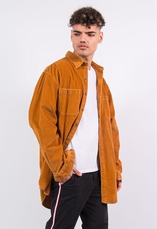VINTAGE ORANGE THICK CORD SHIRT