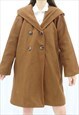 80S VINTAGE BROWN BELTED COAT JACKET (SIZE M)