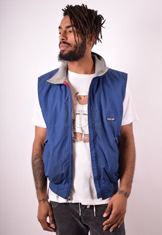 PATAGONIA MENS VINTAGE GILET MEDIUM BLUE 90S