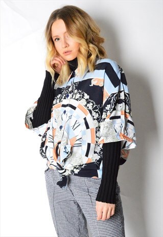 VINTAGE 90S ROYAL PRINT SHORT SLEEVE SHIRT