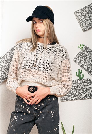 90S VINTAGE KNIT LACE JUMPER