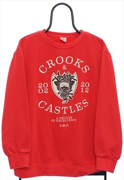Retro Crooks and Castles Red Sweatshirt Womens
