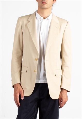 MEN'S AQUASCUTUM BEIGE COTTON BLAZER