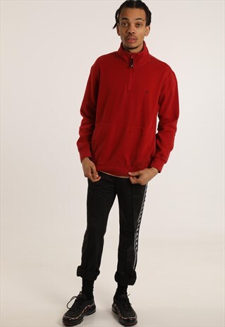 VINTAGE NAUTICA EMBROIDERED LOGO 1/4 ZIP SWEATSHIRT