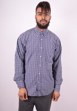 NAUTICA MENS VINTAGE SHIRT MEDIUM MUTI CHECK 90'S
