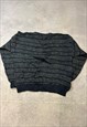 VINTAGE KNITTED JUMPER ABSTRACT PATTERNED GRANDAD SWEATER