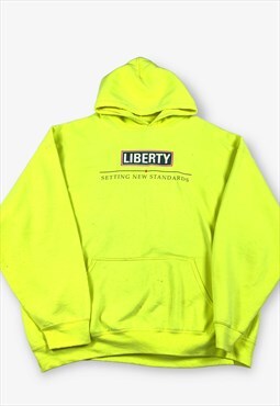 Vintage Gildan Liberty Hoodie Neon Yellow 3XL BV17531