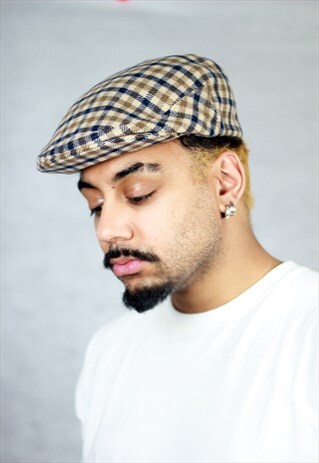VINTAGE AQUASCUTUM CHECK FLAT CAP