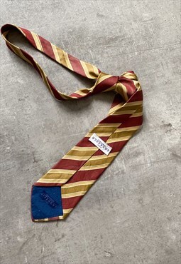Vintage 80s GIVENCHY striped tie in yellow and maroon