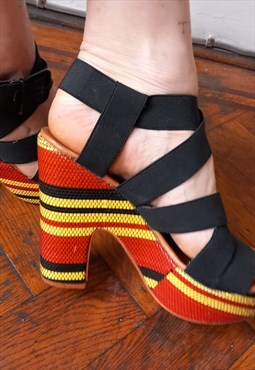 Colourful wedges sandals  size 5