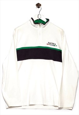 Vintage Nautica Sweatshirt Vintage Logo Stick White